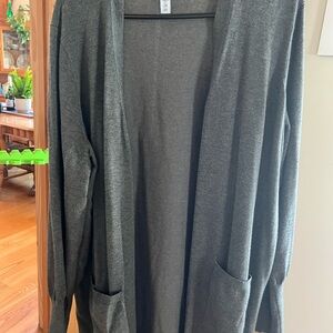 Women's Gray Open Front Cardigan